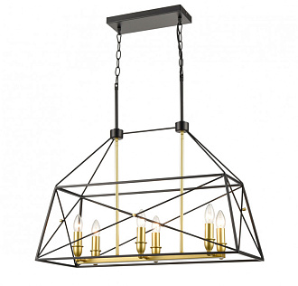 Подвесной светильник 30*76*164 см, 6*E14 черный, золото Vele Luce Clemente VL4272P06