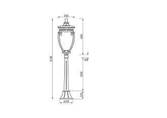 Светильник 113 см, Maytoni Fleur O414FL-01GB1, черный с золотом