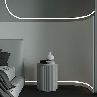 Алюминиевый профиль встраиваемый с вертикальным изгибом Maytoni Led Strip Встраиваемый со скрытым фланцем профиль Серебро 636005