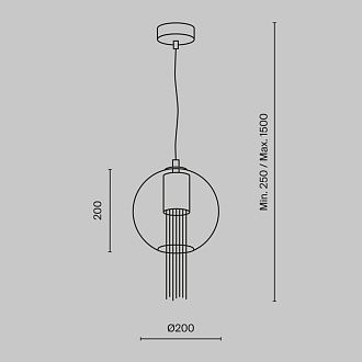 Светильник 20 см, Maytoni Flusso P095PL-01BZ, бронза