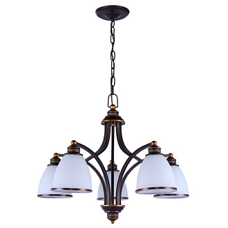 Подвесная люстра Arte Lamp Bonito A9518LM-5BA, диаметр  68 см, коричневый