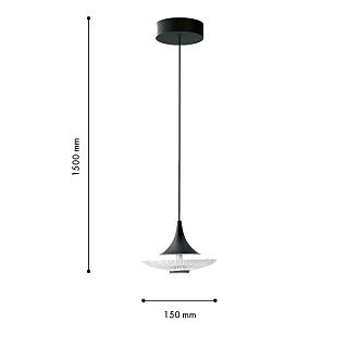 Подвес 15*150 см, 1*LED, 6W, 4000K, Favourite Wilet 4656-1P, чернный матовый