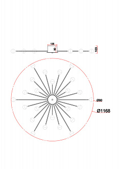 Светильник 117 см, Freya Celebrity FR5242CL-24BS, латунь