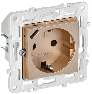 SKANDY Розетка с з/к/ш 16А с USB C 18Вт SK-R17Sa песоч. IEK, SK-R14-16-U14-018-K98