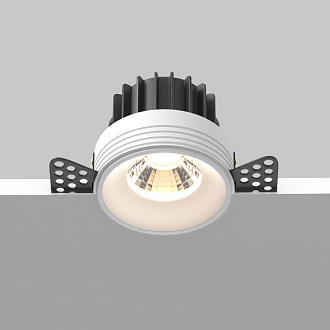 Встраиваемый светильник 7,4*7,4*6 см, LED, 12W, 3000К, Maytoni Technical ROUND DL058-12W3K-TRS-W белый, вр 7,5 см