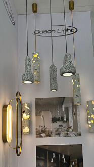 Настенный светильник 30 см, 12W, 3000K, ODEON LIGHT TERRAZZO 7012/12WL, латунь