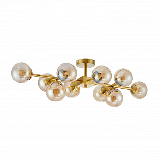 Люстра Favourite Varietas 2649-10U, L810*W430*H235, латунь, плафоны из выдувного стекла янтарного цвета