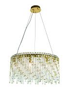 Люстра Ø600 x H300(1300), мм, 9*40W (360W), PLATING BRASS+CLEAR (Латунь + Прозрачный Хрусталь) NewRgy 6073P/9A PLATING BRASS+CLEAR