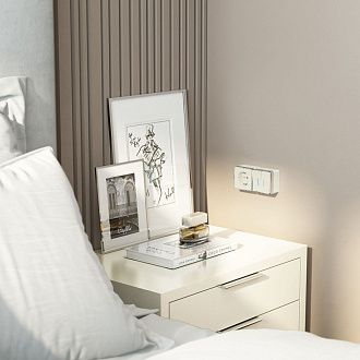 W5020103 Выключатель двухклавишный с подсветкой Gallant, слоновая кость Werkel, 4690389164187