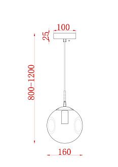 Подвесной светильник *16*80-120 см, 1*E27*60W, Freya Авелин / Aveline FR5235PL-01BS, Медь