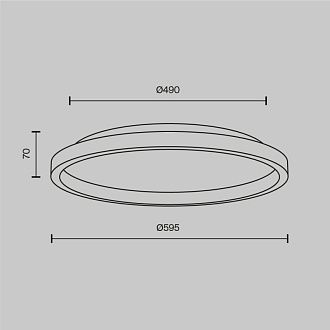 Накладной светильник 59,5*59,5*7 см,  LED, 40W, 3000К, Maytoni Orign MOD311CL-L40B3K черный