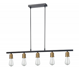 Подвесной светильник 8*90*165 см, 5*E27 черный, золото Vele Luce Tenuto VL6532P05