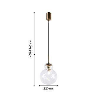 Подвесной светильник 22*196 см, 40W, Favourite Ortus 4267-1P прозрачное стекло