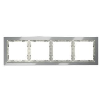 Рамка стеклянная Voltum S70 на 4 поста, сталь, стекло Стекло/пластик  VLS110405