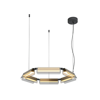Подвесной светильник 77*77*312 см, LED, 40W, 3000К, Maytoni FLAT MOD296PL-L40BS3K черный