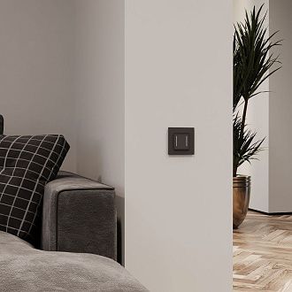 Сенсорный выключатель двухклавишный с подсветкой Werkel W4522008, черный