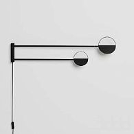 Бра (Бра) LEAVES Black 92*92*24,3 см, 2*LED*2W, 2700K, ImperiumLoft im_W599, Чёрный