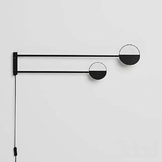 Бра (Бра) LEAVES Black 92*92*24,3 см, 2*LED*2W, 2700K, ImperiumLoft im_W599, Чёрный
