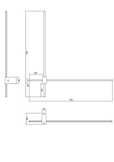 Бра 63*65 см, 12W, 3000K, 1150Lm, 2-3 м2 Maytoni Technical Pars C070WL-L12GB3K, черный-золото