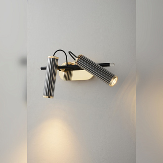 Бра 40*18,5*15 см, 2*LED*3W 3000K Crystal Lux EXTRA AP2 черный+золото+прозрачный