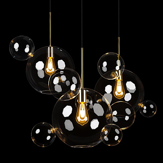 Подвесная люстра 107 см, Loft IT Bolle 2034-D3, белый-золото