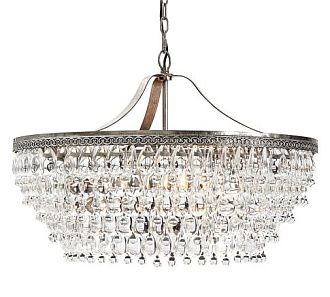 Подвесная люстра Clarissa Glass Drop Petite Round Chandelier 80*80*38 см, 12*E14*60W, ImperiumLoft round01, Чёрный