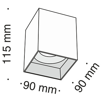 Светильник 9*9 см, GU10 50W, Maytoni Alfa C015CL-01B, черный