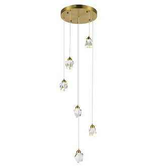 Подвес 39*39*150 см, 6*LED*3W, 3000K Gerhort G52167/6GD CL, Золото