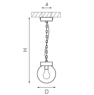 Светильник подвесной уличный 20*12,7 см, 1*E27*10W Lightstar Bolla 373110 черный