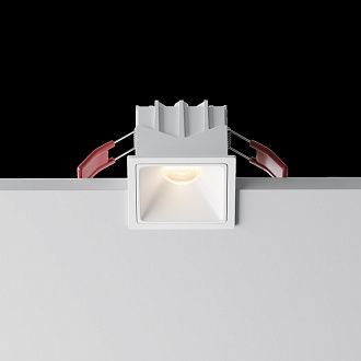 Встраиваемый светильник 6,5*6,5*5,2 см, LED, 10W, 3000К, Maytoni Technical Alfa LED DL043-01-10W3K-SQ-W-1 белый, вр 5,5*5,5 см