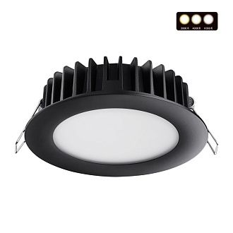 LED светильник 12 см, 15W, 3000-6000K, Novotech Lante 358951, черный, вр 10 см