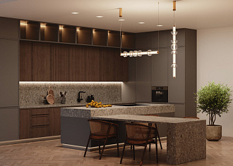 Подвесной светильник 98*16*39,5*137,5 см, LED*39W, 3000 К, Cosmo MOD210PL-L39BS3K Maytoni, Латунь