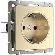 Розетка с заземлением и шторками (шампань) W1171111 Werkel 4690389157387