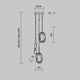 Подвесной светильник *20*49,8-339,8 см, *LED*7W, Maytoni Shiori MOD524PL-L8BSK, Латунь