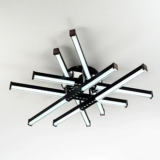 Светильник 70*70*15 см, LED*80W, 3000-6000K, Modelux  MDL.9374.600CL BK, Чёрный, Хром