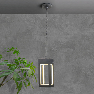 Уличный подвесной светодиодный светильник Frame LED IP54 1528 TECHNO LED серый Elektrostandard