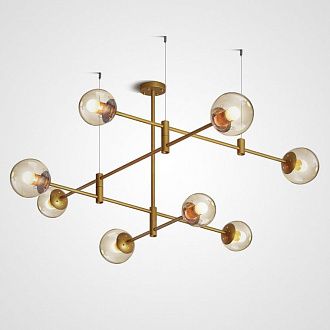 Люстра на штанге GAP золото 130*130*50 см, 8*E27*60W, ImperiumLoft GAP01, Золотистый, Чёрный