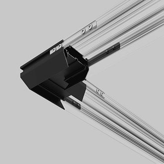 Коннектор угловой Elektrostandard Basic System 85235/00 для монтажа в натяжной потолок однофазного шинопровода, черный