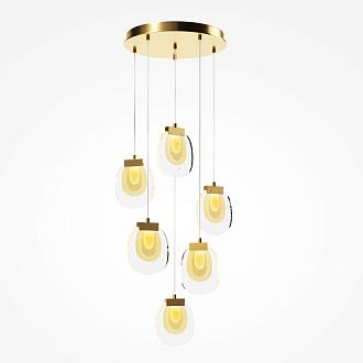 Каскадная люстра 45*45*325 см,  LED, 18W, 3000К, Maytoni Biology MOD367PL-L18BBSK латунный