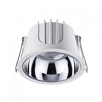 Светильник LED 11 см, 20W, 4000K, NovoTech SPOT KNOF 358693, белый-хром, вр 9,5 см