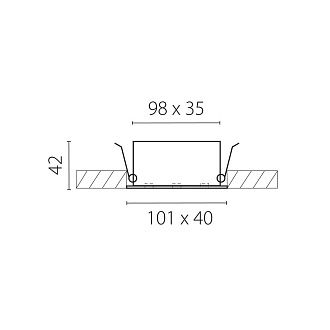 Светильник встраиваемый 10*4*4,3 см, *6W, 4000K, Lightstar Guarda 082146, Белый