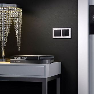 W1120008 Выключатель двухклавишный, черный матовый Werkel, 4690389156700