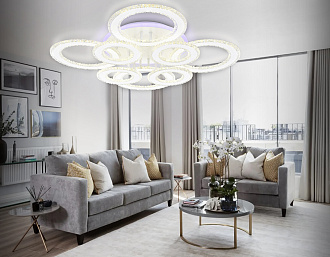 Светильник 75*75*12 см,  208W, 3000К, белый Ambrella Acrylica Original FA8854