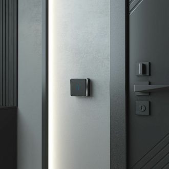 W5010135 Выключатель одноклавишный с подсветкой Gallant, черныйхром Werkel, 4690389163845