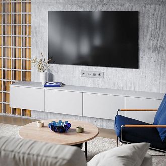 Накладка для розетки TV+RJ45 кат. 6, S70, серый Voltum VLS002716