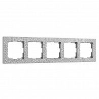 W0052406 Рамка на 5 постов Hammer, серебряный Werkel, 4690389163555