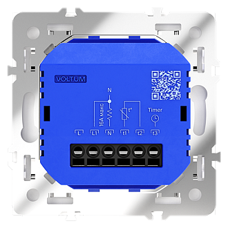 Терморегулятор электронный Voltum S70 с индикацией и датчиком, для теплого пола, черный матовый пластик/стекло Soft touch VLS070108