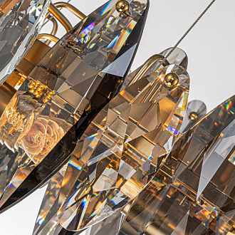 Подвесная люстра 50*130 см, 8*E14, 320W, Favourite Glans 4303-8P латунный