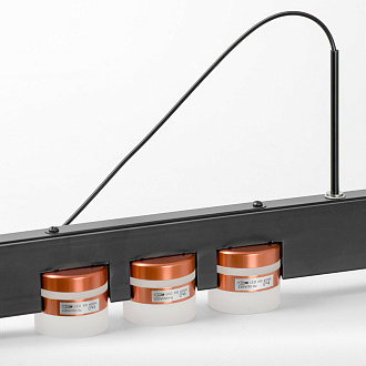 Линейно-подвесной светильник 90*6*40/140 см, 11*LED*3W Lussole Gilbert LSP-7173 черный