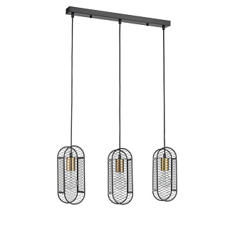 Подвесной светильник 12*55*149 см, 3*E27 черный, золото Vele Luce City VL6342P03